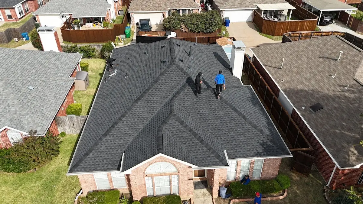 Slate & Tile Roof Repair work in progress on a Hartford City property